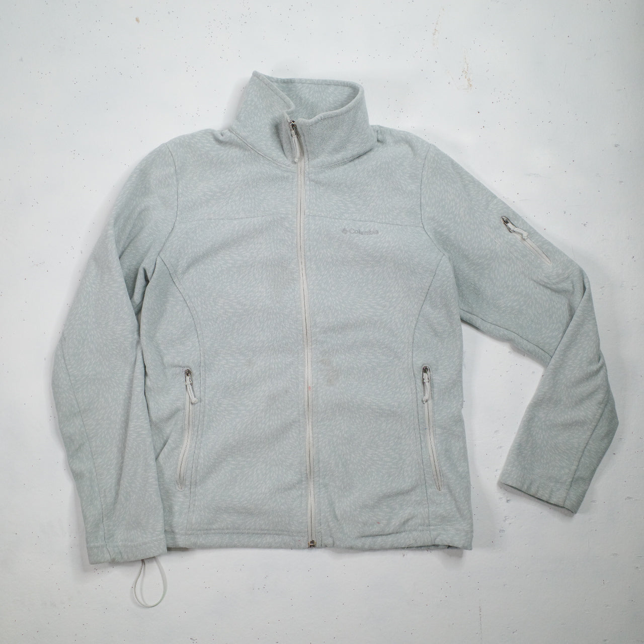 Columbia Fleece Jacket Zip Up Grey Fleece Women's Medium
