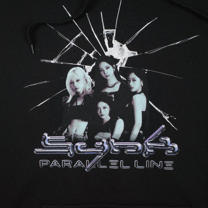 aespa SYNK Parallel Line Australia Tour Dateback Black Hoodie Large
