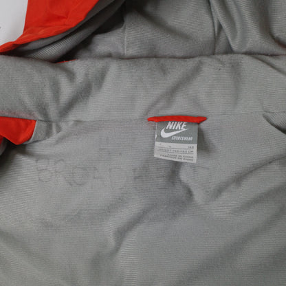 Vintage Nike Athletics Department Orange Puffer Track Field Detachable Hood Men's Small