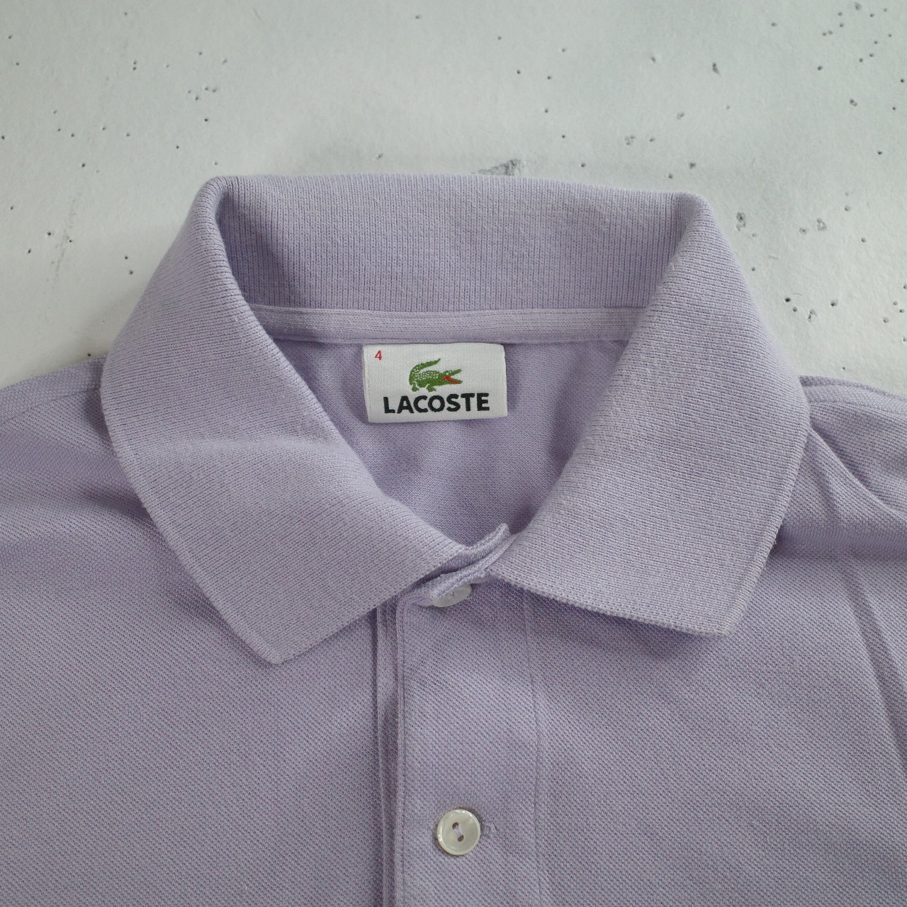 Vintage Lacoste Polo Shirt Lavender Purple Short Sleeve Mens Size 4 Medium