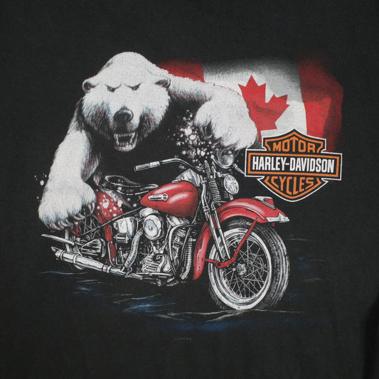Harley Davidson Motorcycles Polar Bear Run Calgary Alberta Long Sleeve T Shirt Mens 5XL~