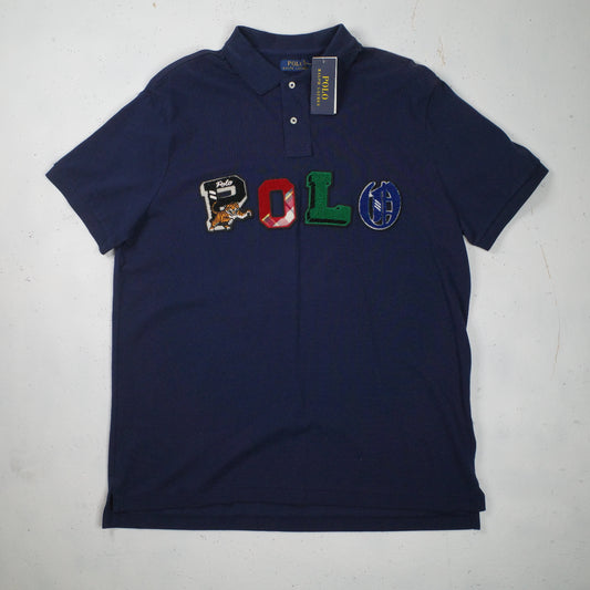 Polo Ralph Lauren Polo Spell Out Embroidered Tiger Navy XL NWT