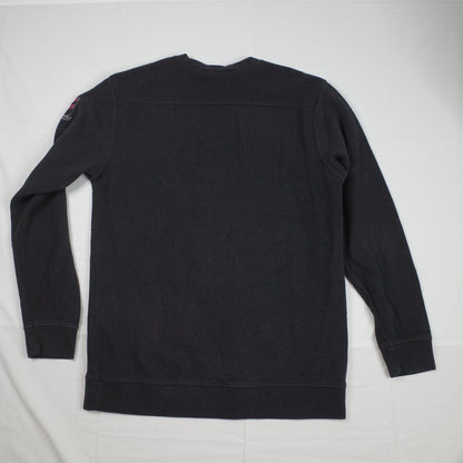 Billabong Cable Knit Black Washed Sweater Crewneck Mens Large