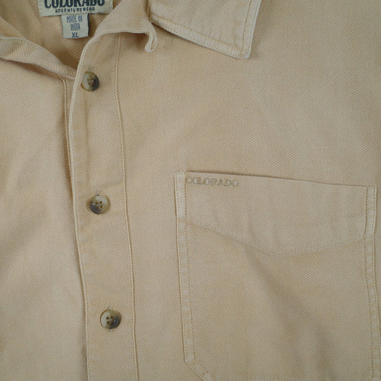 Colorado Adventurewear Outdoor Cotton Shirt Vintage Mens Short Sleeve Shirt