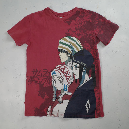 Vintage Samurai Champloo Anime Madman Otaku Wear 00's Faded Red Australia Release Small