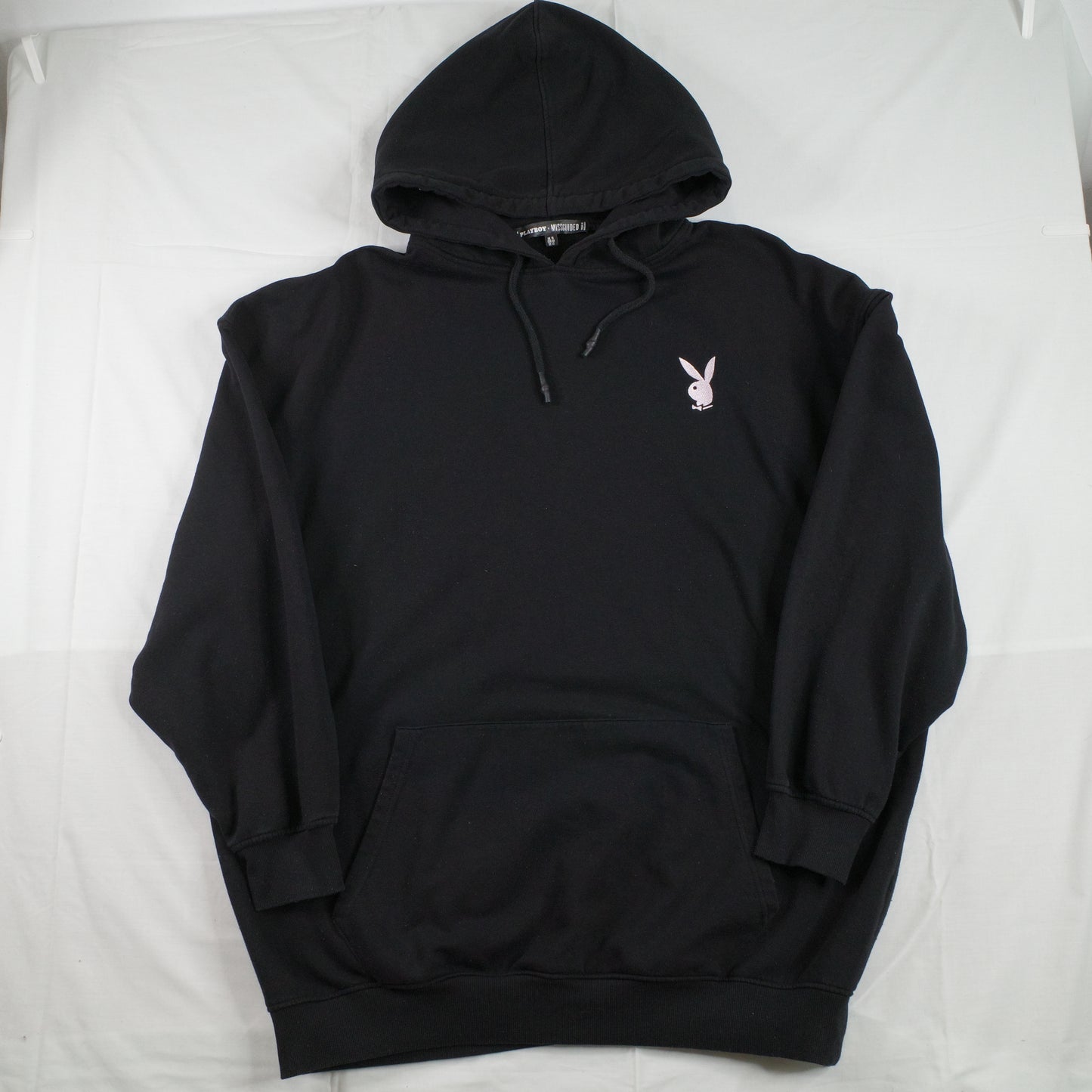 Playboy x Misguided Spell Out Back Print Embroidered Chest Logo Oversized Hoodie Sweater Womens 16
