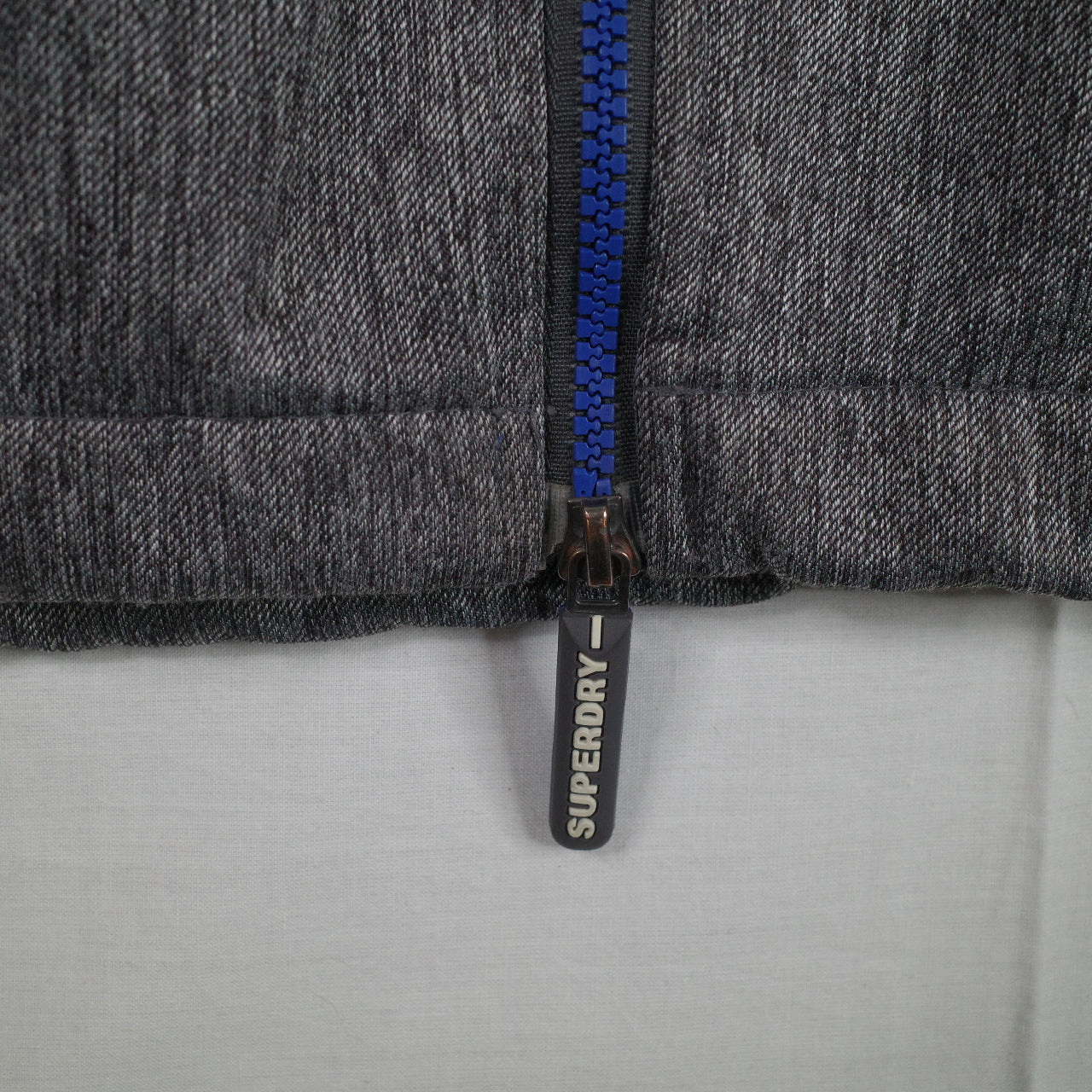 Superdry Jacket Windtrekker Grey Blue Fleece Lined Mens XL