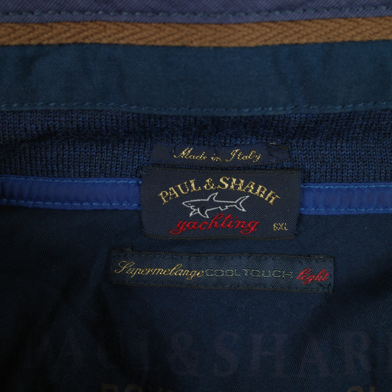 Paul & Shark Sweater Mens 6XL Blue Grey  Quarter Zip Competition Yachting Made in Italy