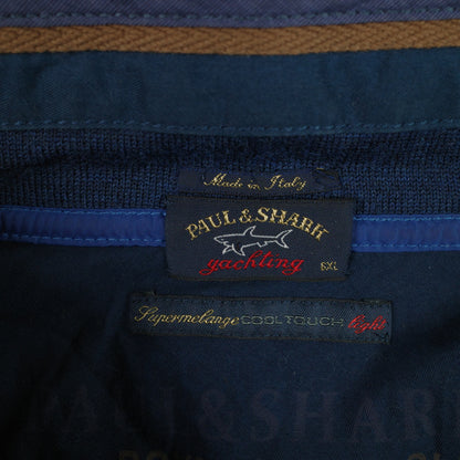 Paul & Shark Sweater Mens 6XL Blue Grey  Quarter Zip Competition Yachting Made in Italy