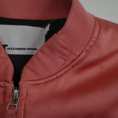 T by Alexander Wang Pink Oversized Nylon Blend Zip Up Bomber Jacket XS