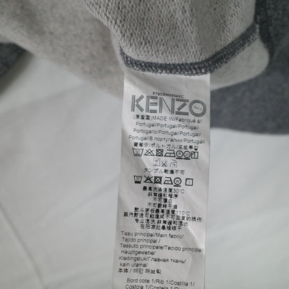 Kenzo Paris Embroidered Eye Sweatshirt Gray Crew Neck Graphic Print Mens XL NWT