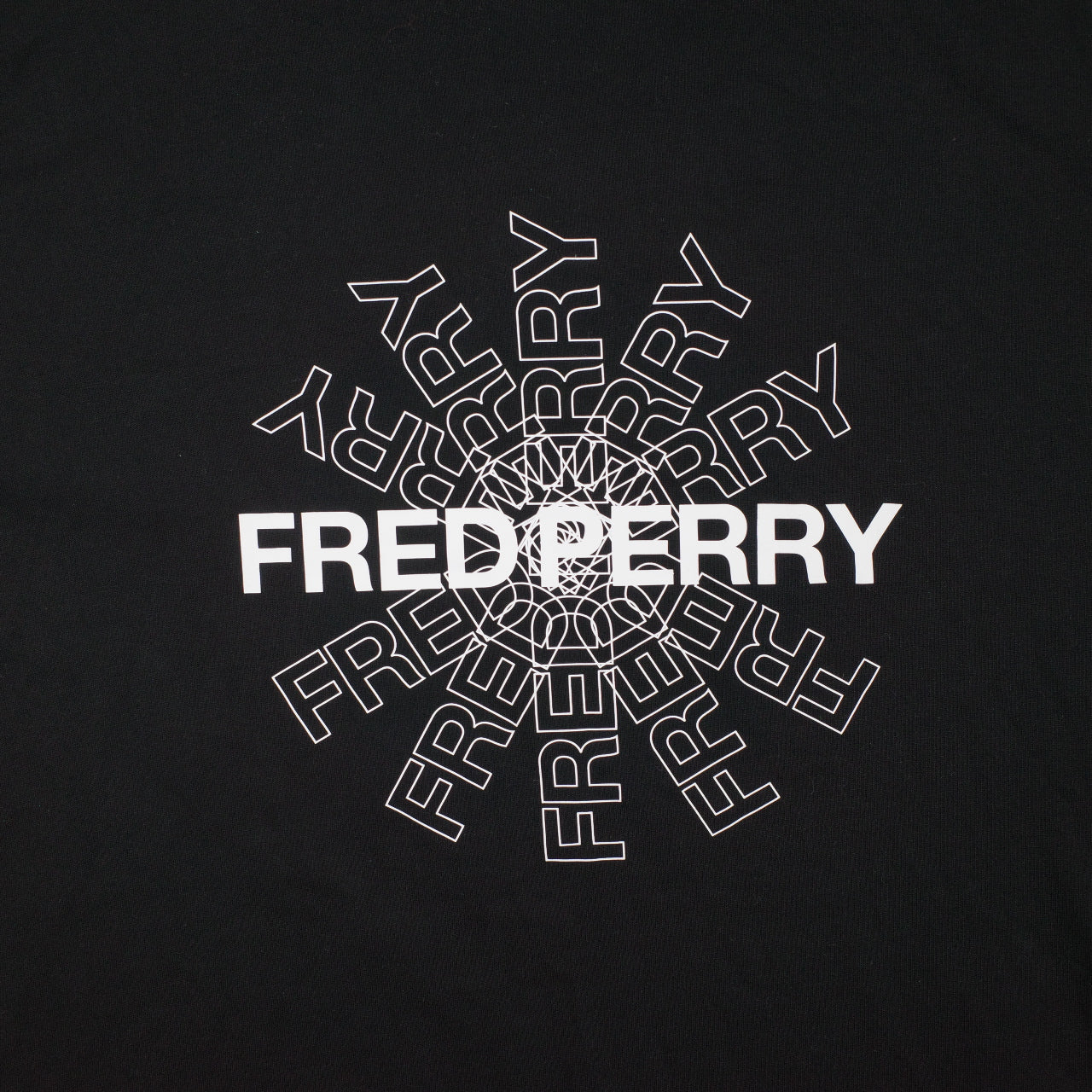 Fred Perry Mens T-Shirt Black Circle Repeat Logo Large