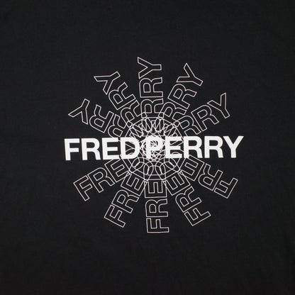 Fred Perry Mens T-Shirt Black Circle Repeat Logo Large