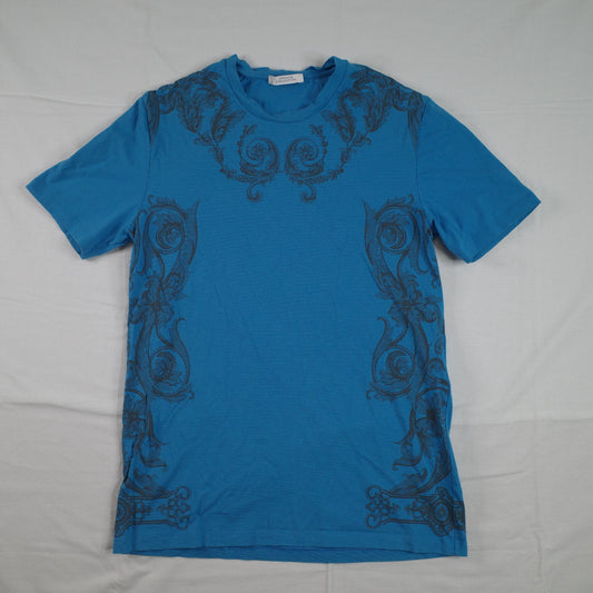 Versace Collection T-Shirt Blue Short Sleeve Mens Medium Slim Fit