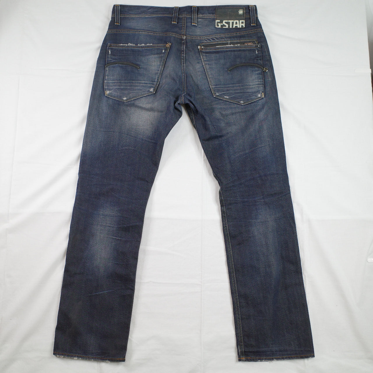 G-Star Raw Men's 3301 Slim Denim Pants Washed Blue Size 34x32
