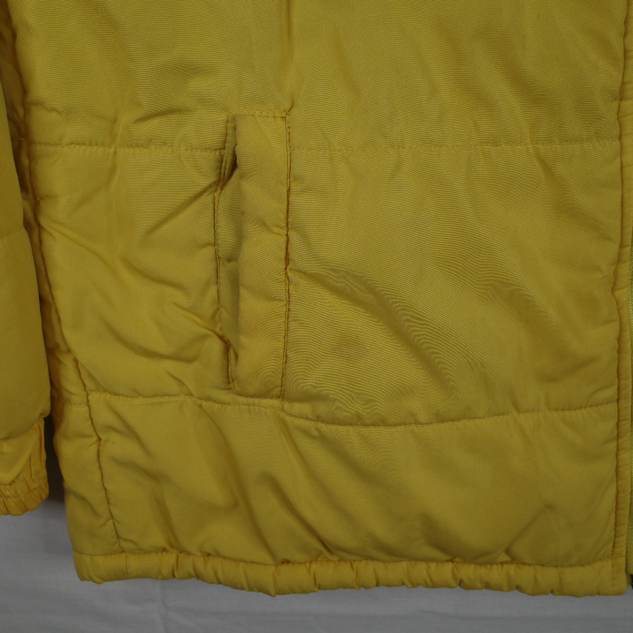 Vintage Nautica Puffer Fleece Lined Yellow Down Jacket Mens Large