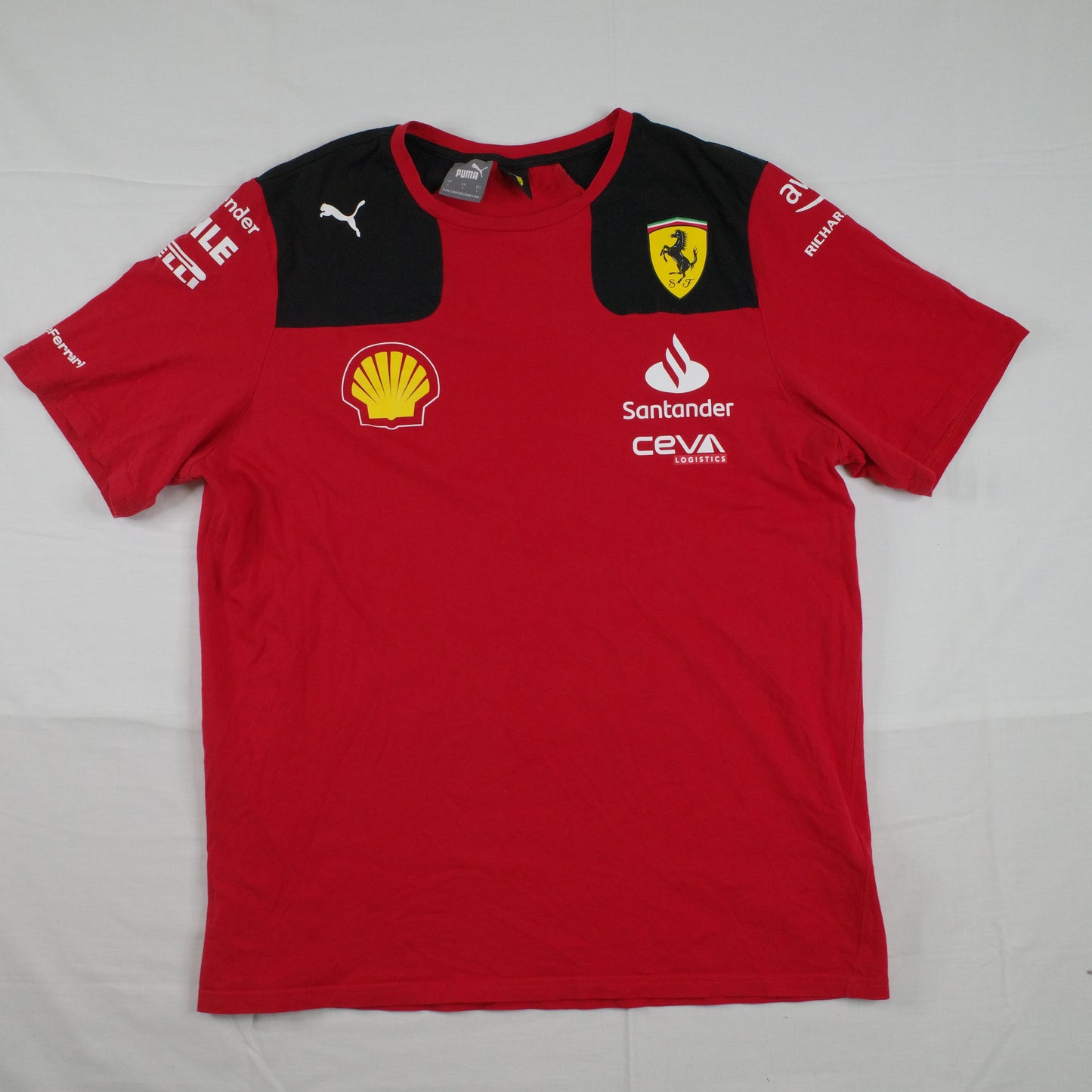 PUMA Scuderia Ferrari Drivers Logo Crew Neck Short Sleeve T-Shirt Mens Small