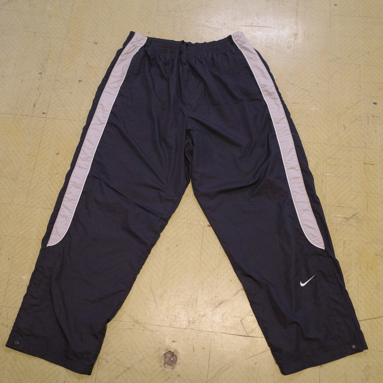 Vintage Nike Black Track Pants Windbreaker Piping Men's Large