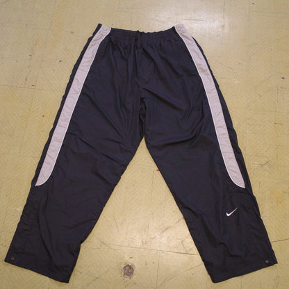 Vintage Nike Black Track Pants Windbreaker Piping Men's Large