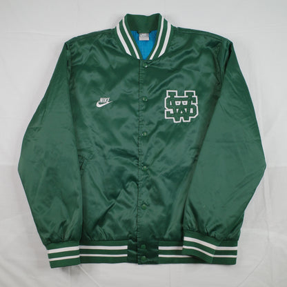 Nike Sportswear Green Satin Varsity  Destroyer Bomber Jacket Blue Lined Mens XL