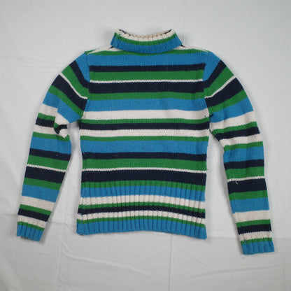 Vintage Rip Curl Girl Turtle Neck Knit Sweater Cardigan Womens 8