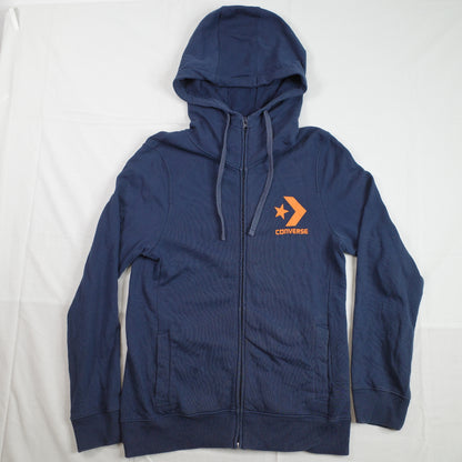Vintage Converse Cons Blue Full Zip Up Hoodie Mens Medium