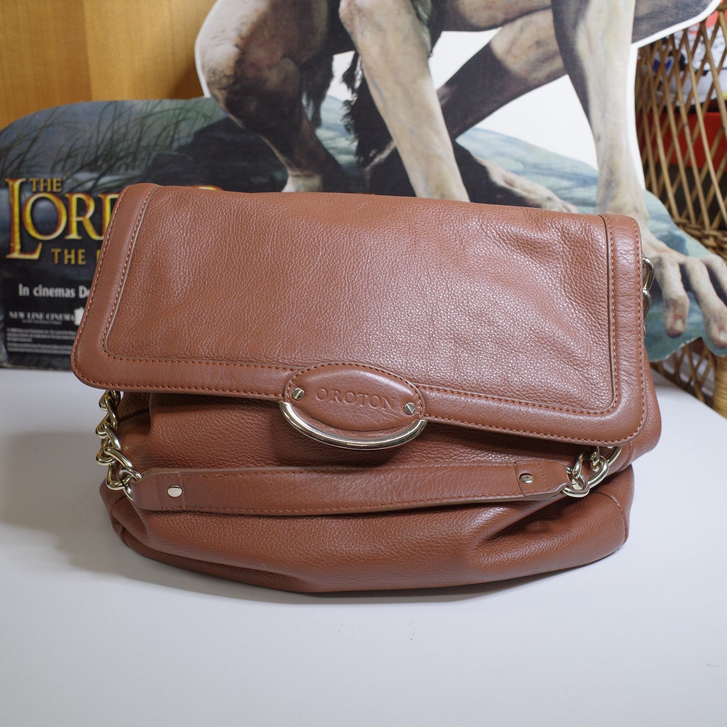 Oroton Tan Leather Shoulder Bag