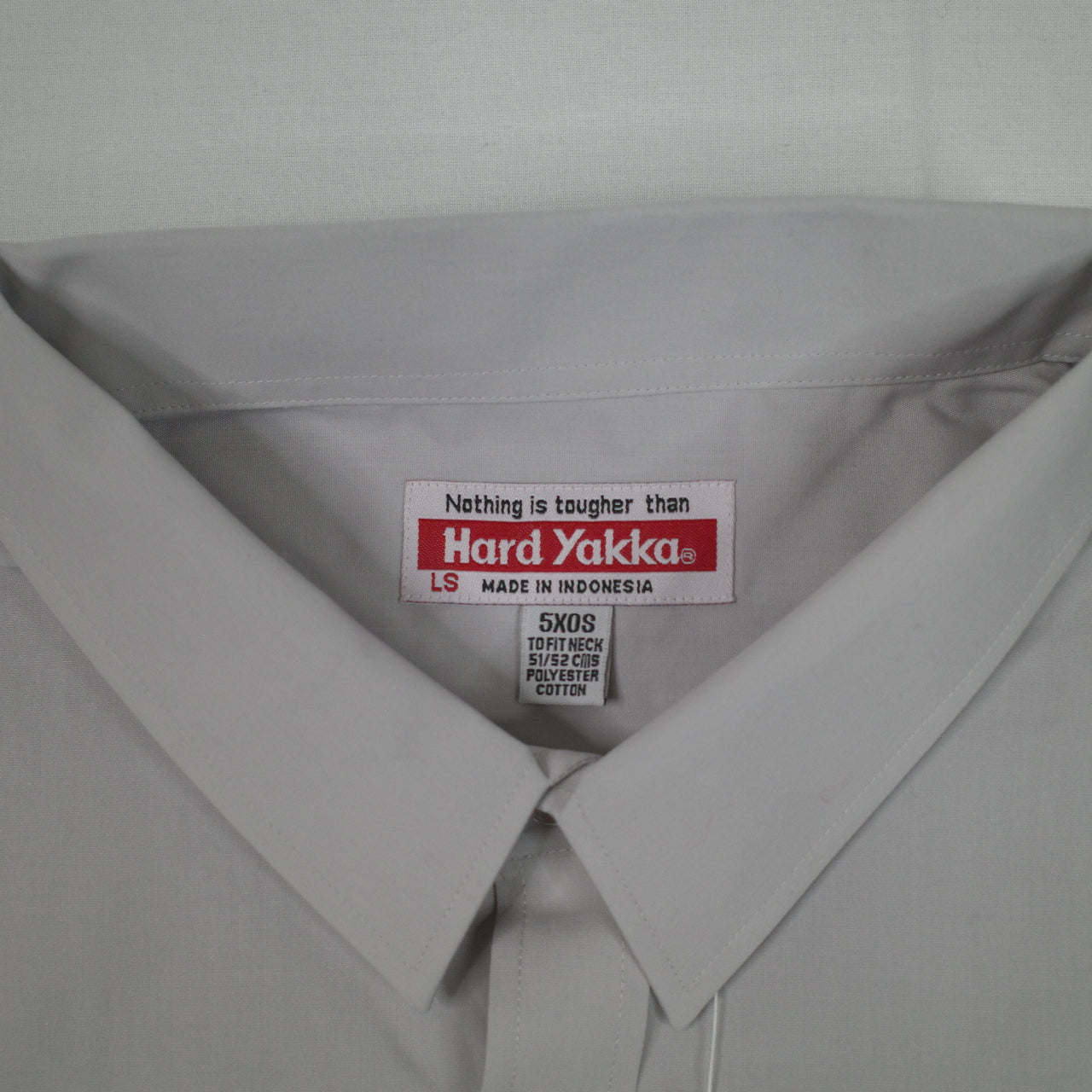 Hard Yakka Y07590 Permanent Press Poly Cotton Shirt Long Sleeve Beige Mens 5XL