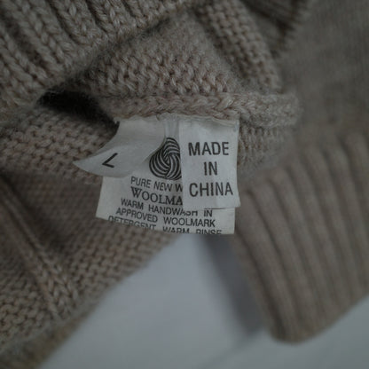 Sovrano Pure Wool Knit Australian Made 90's Collared Light Brown Sweater Men's Large