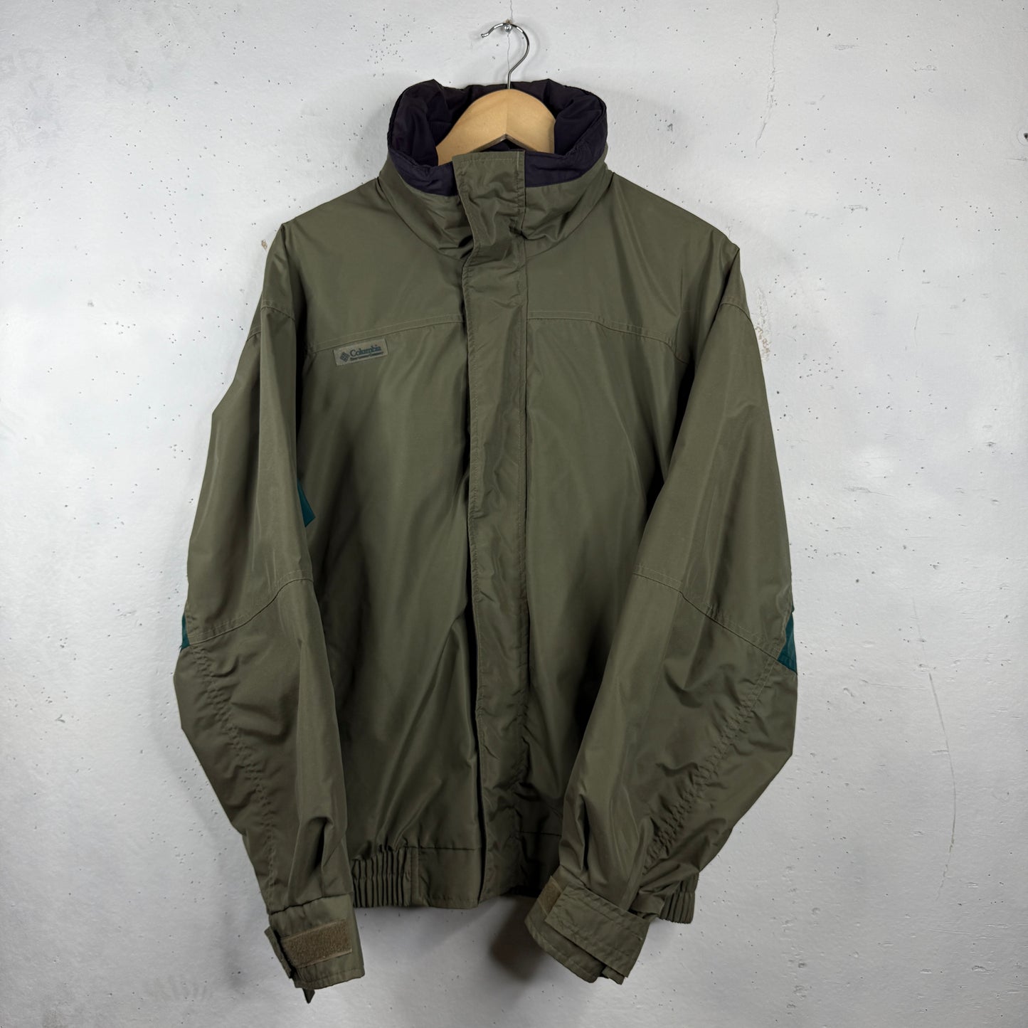 Columbia Bugaboo Olive Black Winter Jacket Radial Sleeve Mens Small Damaged Zip