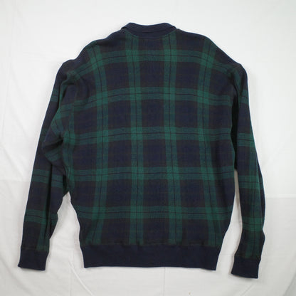 VIntage Polo Ralph Lauren Polo Tennis Plaid Knit Sweater Quarter Buttons Mens Large