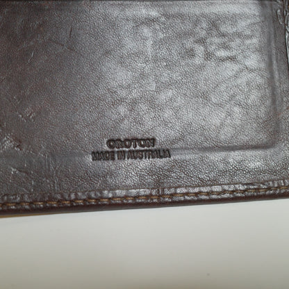 Vintage Oroton Leather Dark Tan Made In Australia Wallet