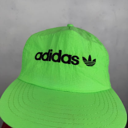 Vintage Adidas Hat Adult Neon Green Nylon Snapback Cap