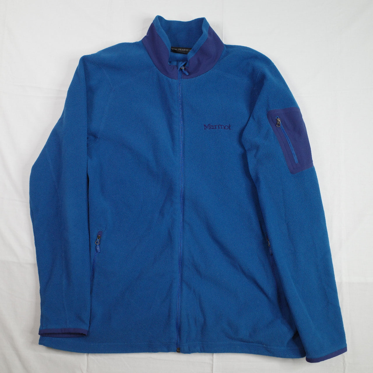 Marmot Fleece Jacket Polartec Full Zip Mens XL Blue Insulated Layer