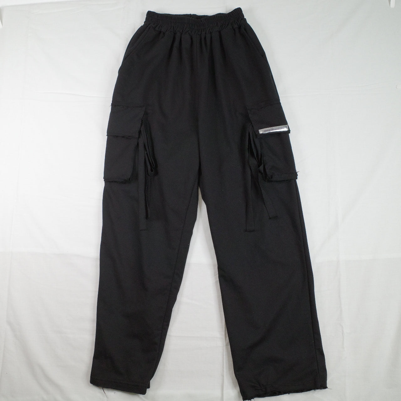 Funny Guerrilla Distressed Black Sweat Pants Uncuffed