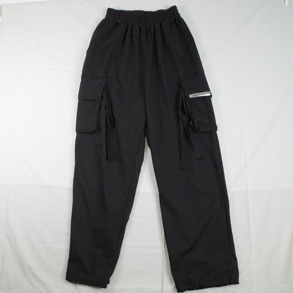 Funny Guerrilla Distressed Black Sweat Pants Uncuffed