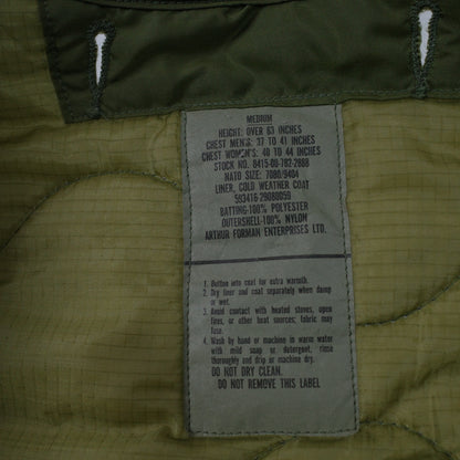 1960's Arthur Foreman Enterprises LINER, COLD WEATHER COAT Army Green