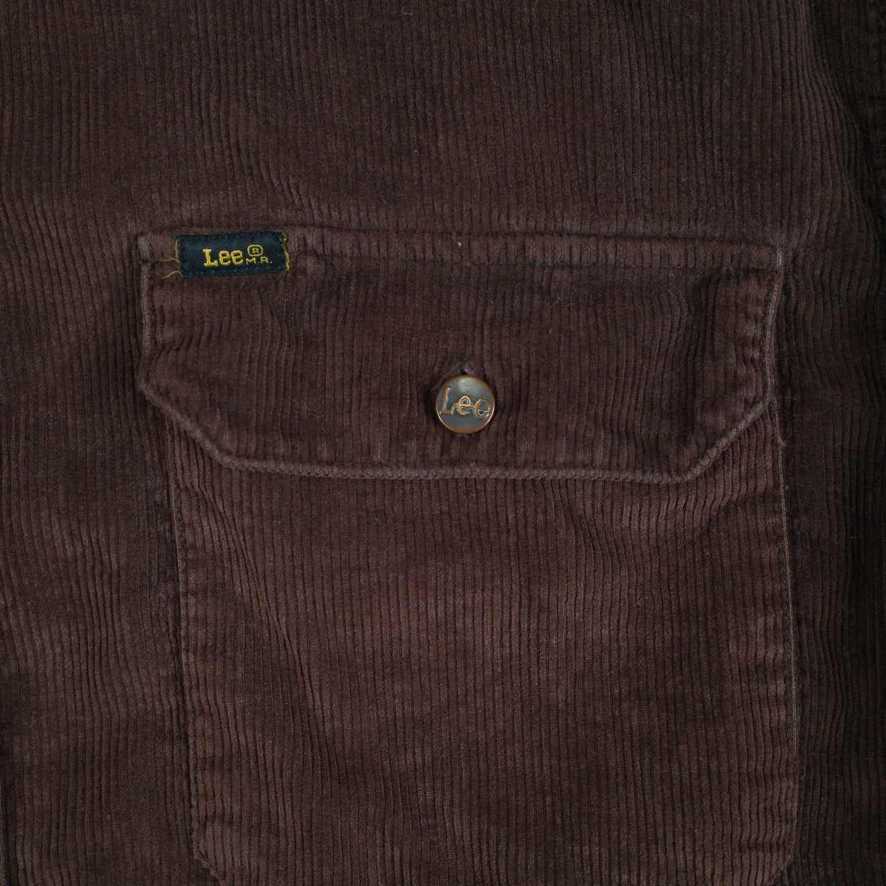 Lee Cord Button Up Long Sleeve Brown Shirt H.D Lee Company Mens Large