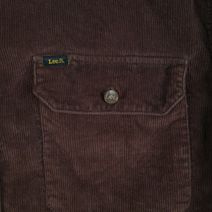 Lee Cord Button Up Long Sleeve Brown Shirt H.D Lee Company Mens Large