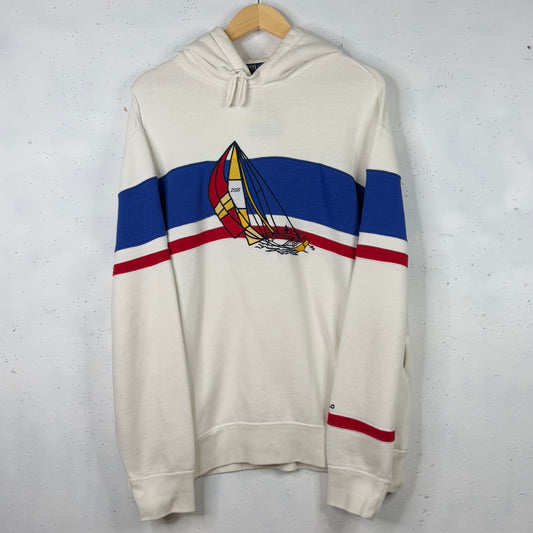 Ralph Lauren CP RL-93 Sailboat Retro White Crewneck Hoodie (L)