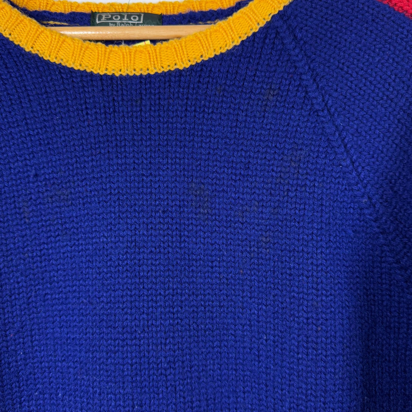 90's Ralph Lauren Crest Wool Knit Blue/Red (S)