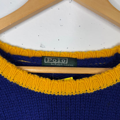 90's Ralph Lauren Crest Wool Knit Blue/Red (S)