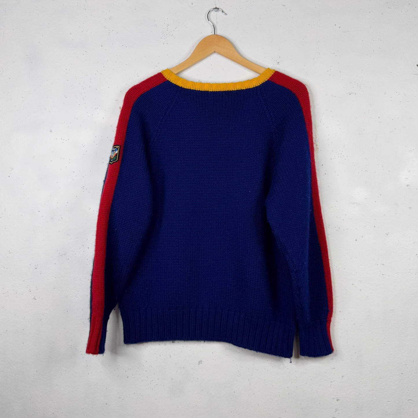 90's Ralph Lauren Crest Wool Knit Blue/Red (S)